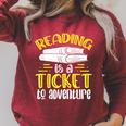 Reading Is A Ticket To Adventure Bookworm Book Reading Raglan Sleeve Sweatshirt Heather Dust Reading Is A Ticket To Adventure Bookworm Book Reading Raglan Sleeve Sweatshirt Heather Dust