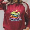 Reading Watercolor Books Love Books Girls Raglan Sleeve Sweatshirt Heather Dust