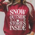 Reading All Winter Cozy Book Lover And Literary Escape Raglan Sleeve Sweatshirt Heather Dust