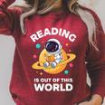 Reading Is Out Of This World Astronaut Book Lover Raglan Sleeve Sweatshirt Heather Dust