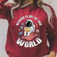 Reading Is Out Of This World Library Week World Book Day Raglan Sleeve Sweatshirt Heather Dust
