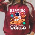Reading Is Out Of This World Space Books Lover Kids Raglan Sleeve Sweatshirt Heather Dust