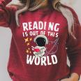 Reading Is Out Of This World Space Books Lover Performance Raglan Sleeve Sweatshirt Heather Dust
