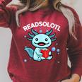 Readsolotl Cute Axolotl Read Book Ambystoma Mexicanum Kids Raglan Sleeve Sweatshirt Heather Dust