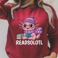 Readsolotl Cute Pink Kawaii Axolotl Reading Book Lover Raglan Sleeve Sweatshirt Heather Dust Readsolotl Cute Pink Kawaii Axolotl Reading Book Lover Raglan Sleeve Sweatshirt Heather Dust