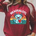 Readsolotl Read Book Axolotl Shirt Salamander Boys Girl Kids Raglan Sleeve Sweatshirt Heather Dust