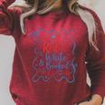 Red And Booked Coquette 4th Of July Book Lover Raglan Sleeve Sweatshirt Heather Dust