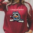 I Require Books Raccoon Raglan Sleeve Sweatshirt Heather Dust