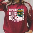 I Rescue Books Trapped Bookstore Book Reader Bookworm Raglan Sleeve Sweatshirt Heather Dust