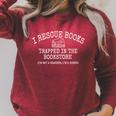 I Rescue Books Trapped In The Bookstore Quote Raglan Sleeve Sweatshirt Heather Dust