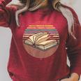 Retro Book Bookworm Book Lover Reader Reading Raglan Sleeve Sweatshirt Heather Dust