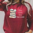 Retro I'm With The Banned Books Raglan Sleeve Sweatshirt Heather Dust