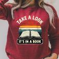 Retro Take A Look It's In A Book Reading Raglan Sleeve Sweatshirt Heather Dust Retro Take A Look It's In A Book Reading Raglan Sleeve Sweatshirt Heather Dust
