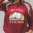 Retro Rainbow Smart Book Lover Reader Vintage Bookworm Women Raglan Sleeve Sweatshirt Heather Dust