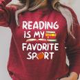 Retro Reading Is My Favorite Sport Football World Book Day Raglan Sleeve Sweatshirt Heather Dust