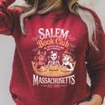 Retro Salem Book Club Bookish Witchy Spooky Halloween Raglan Sleeve Sweatshirt Heather Dust