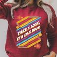 Retro Style Take a Look It's In a Book Raglan Sleeve Sweatshirt Heather Dust Retro Style Take a Look It's In a Book Raglan Sleeve Sweatshirt Heather Dust