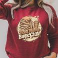 Retro Tired Moms Book Club Bookish Booktrovert Mother's Day Raglan Sleeve Sweatshirt Heather Dust