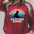 Retro Vintage Ban The Fascists Save The Books Book Lovers Raglan Sleeve Sweatshirt Heather Dust