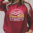 Retro Vintage Banned Books Shirt I Read Banned Books Raglan Sleeve Sweatshirt Heather Dust