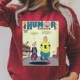 Retro Vintage Distressed Comic Book Humor Original Print Raglan Sleeve Sweatshirt Heather Dust