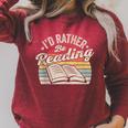 Retro Vintage I'd Rather Be Reading Book Lover Reader Raglan Sleeve Sweatshirt Heather Dust Retro Vintage I'd Rather Be Reading Book Lover Reader Raglan Sleeve Sweatshirt Heather Dust