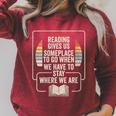 Retro Vintage Reading Reader Book Lover Literature Library Raglan Sleeve Sweatshirt Heather Dust