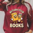 Return Your Books School Librarian Raglan Sleeve Sweatshirt Heather Dust Return Your Books School Librarian Raglan Sleeve Sweatshirt Heather Dust