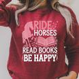 Ride Horses Read Books Be Happy Raglan Sleeve Sweatshirt Heather Dust