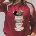 Robin Owl Bird Birds With Books Birdlover Animal Raglan Sleeve Sweatshirt Heather Dust