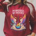 Rockstar Powered BY Books Reading Rocks Preschool Teacher Raglan Sleeve Sweatshirt Heather Dust