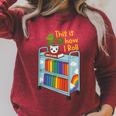 This Is How I Roll Rainbow Book Cart Queer Bookish Raglan Sleeve Sweatshirt Heather Dust This Is How I Roll Rainbow Book Cart Queer Bookish Raglan Sleeve Sweatshirt Heather Dust