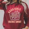 Romantasy Book Merch Good Girls Spicy Book Lover Fairy Tales Raglan Sleeve Sweatshirt Heather Dust