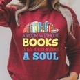 A Room Without Books Is Like a Body Without Soul Librarian Raglan Sleeve Sweatshirt Heather Dust A Room Without Books Is Like a Body Without Soul Librarian Raglan Sleeve Sweatshirt Heather Dust