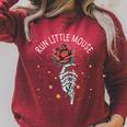 Run Little Mouse Book Lover Smut Reader Raglan Sleeve Sweatshirt Heather Dust