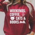 Weekends Coffee Cats And Books Raglan Sleeve Sweatshirt Heather Dust Weekends Coffee Cats And Books Raglan Sleeve Sweatshirt Heather Dust