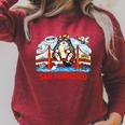 San Francisco Cat Golden Gate Bridge Book Lover Premium Tri-Blend Raglan Sleeve Sweatshirt Heather Dust