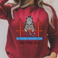 San Francisco Cat Golden Gate Bridge Book Lover Raglan Sleeve Sweatshirt Heather Dust