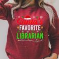Santa's Favorite Librarian Cute Book Lover Christmas Raglan Sleeve Sweatshirt Heather Dust
