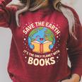 Save Earth It's Only Planet With Books Reader Earth Day Raglan Sleeve Sweatshirt Heather Dust Save Earth It's Only Planet With Books Reader Earth Day Raglan Sleeve Sweatshirt Heather Dust