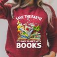 Save Earth It´s Only Planet With Books Reader Earth Day Raglan Sleeve Sweatshirt Heather Dust