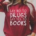 Say No To Drugs Say Yes To Books Red Ribbon Week Raglan Sleeve Sweatshirt Heather Dust