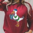 Seagull Reading Book Librarian Raglan Sleeve Sweatshirt Heather Dust