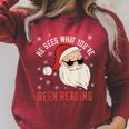 He Sees What You'Ve Been Reading Dirty Spicy Books Women Raglan Sleeve Sweatshirt Heather Dust He Sees What You'Ve Been Reading Dirty Spicy Books Women Raglan Sleeve Sweatshirt Heather Dust
