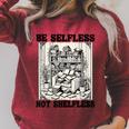 Be Selfless Not Shelfless Book Lover Bookworm Reading Raglan Sleeve Sweatshirt Heather Dust