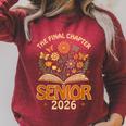 Senior 2026 Final Chapter Retro Book Lover Last First Day Raglan Sleeve Sweatshirt Heather Dust