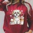 Shih Tzu Treats Books And Coffee Shih-Tzu For Dog Moms Premium Tri-Blend Raglan Sleeve Sweatshirt Heather Dust Shih Tzu Treats Books And Coffee Shih-Tzu For Dog Moms Premium Tri-Blend Raglan Sleeve Sweatshirt Heather Dust