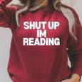 Shut Up I'm Reading Book Club Raglan Sleeve Sweatshirt Heather Dust Shut Up I'm Reading Book Club Raglan Sleeve Sweatshirt Heather Dust
