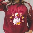Silly Goose Book Club Reading Girl Raglan Sleeve Sweatshirt Heather Dust