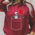 Skeleton Books Read Book Reading Librarian Across America Raglan Sleeve Sweatshirt Heather Dust
